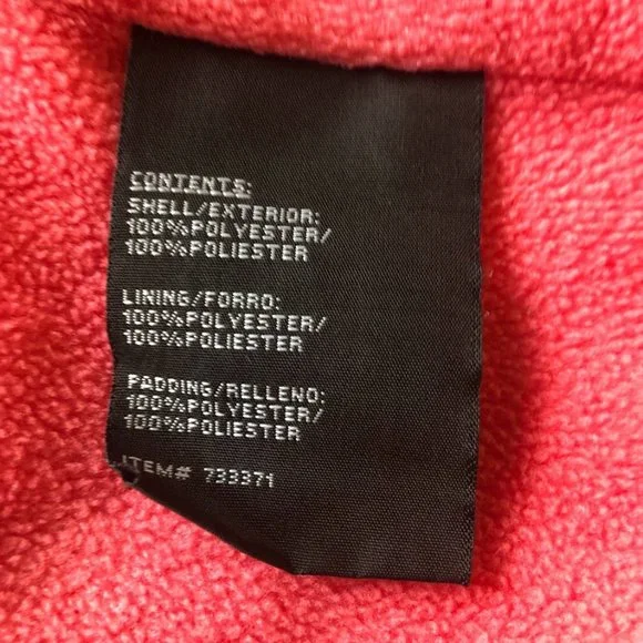 London Fog Hooded Fleece Lined Girls Coat Full Zip Purple with Pink Hearts Sze 5 - Picture 11 of 14